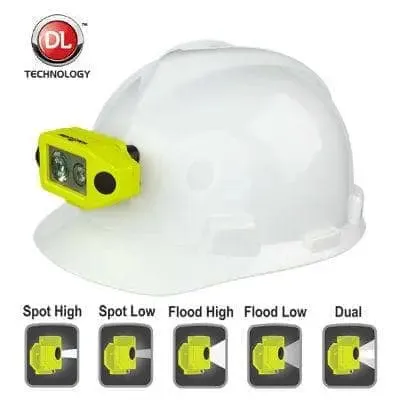 BAYCO - X-Series Intrinsically Safe - Low-Profile Dual-Light - Headlamp w/ Hard Hat Clip - Green