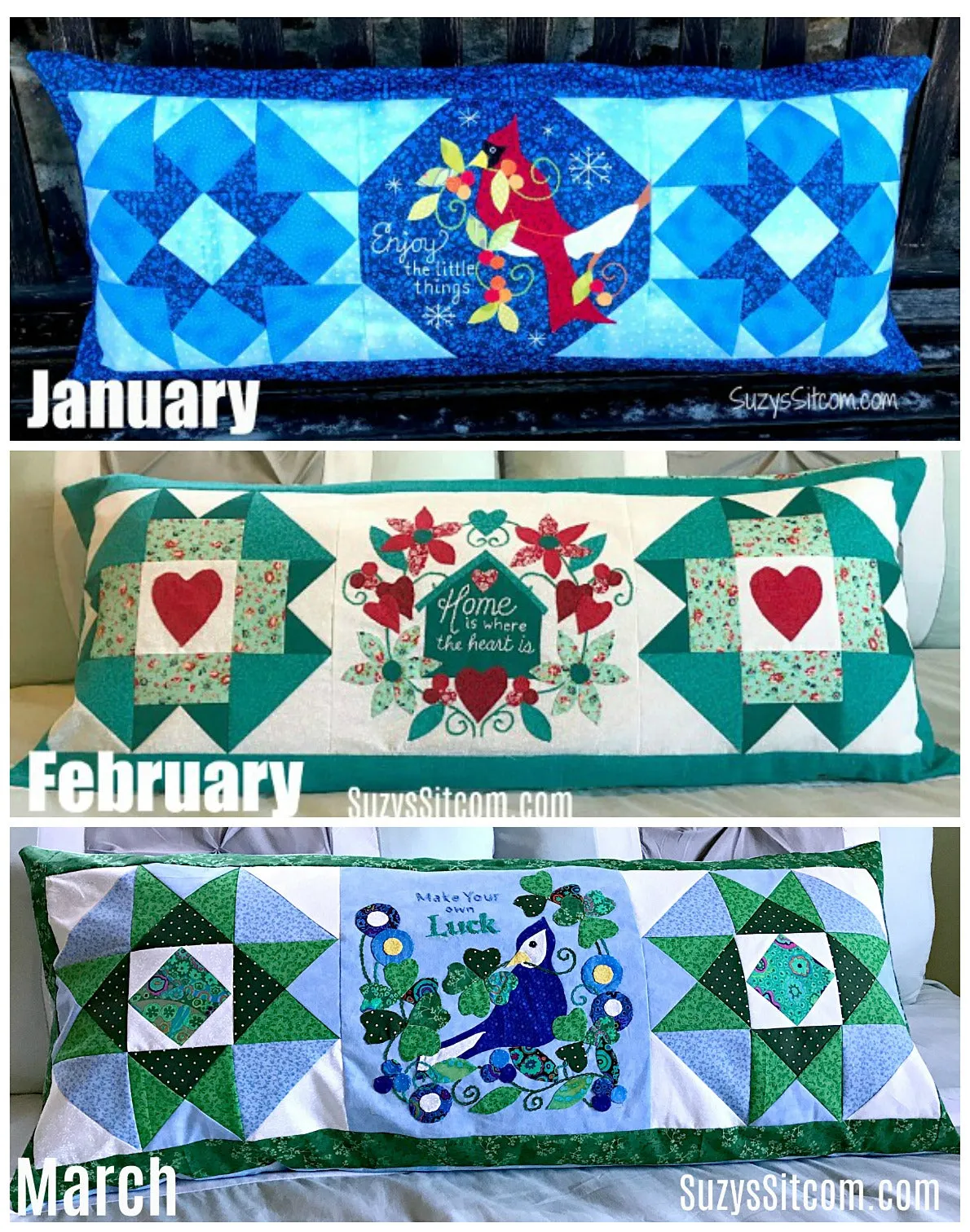 Bench Pillow Series- Combo Pack- Jan, Feb, Mar