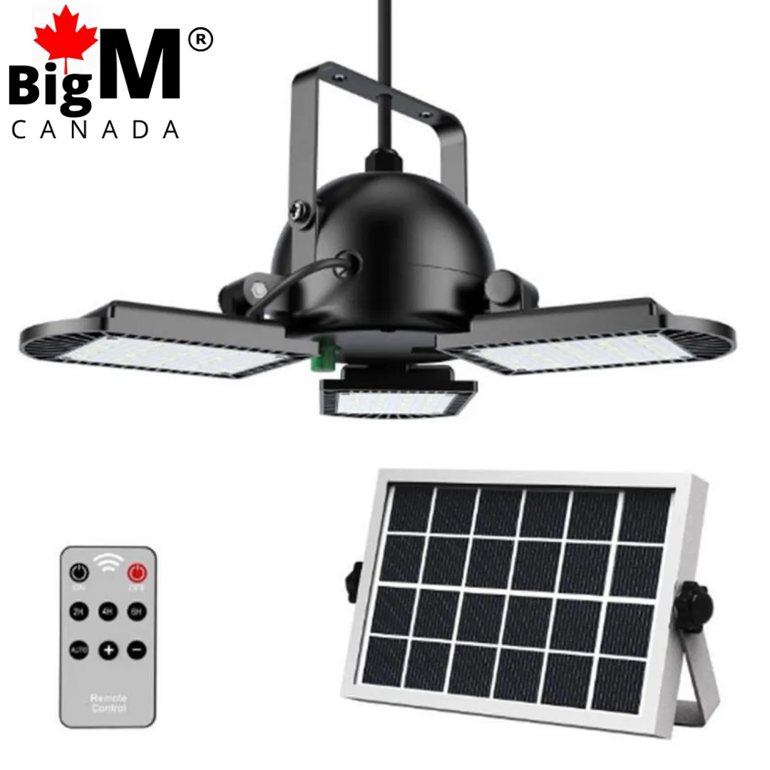 BigM 60 LED Bright Solar Indoor Pendant Light for Garage Sheds Burns Patios