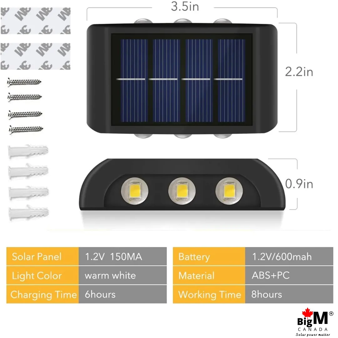 BigM solar wall lamp for outdoor decorations for exterior walls fence