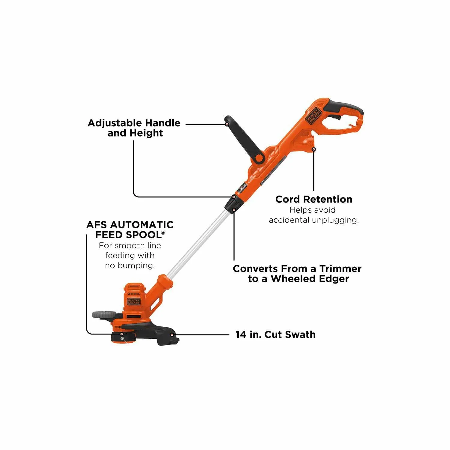 Black & Decker BESTA510 6.5 Amp 14 in. AFS® Electric String Trimmer/Edger