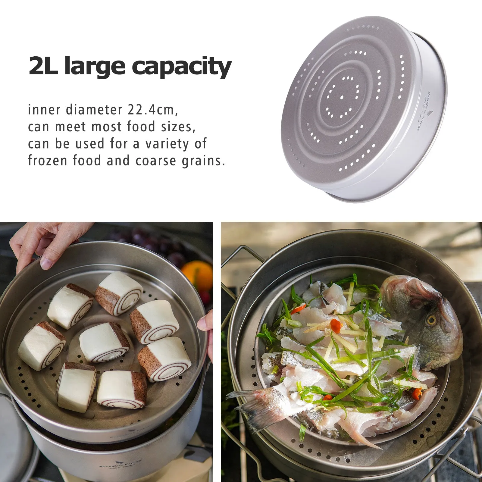 Boundless Voyage Multifunctional Titanium Steamer Suitable for home outdoor camping ultra-light