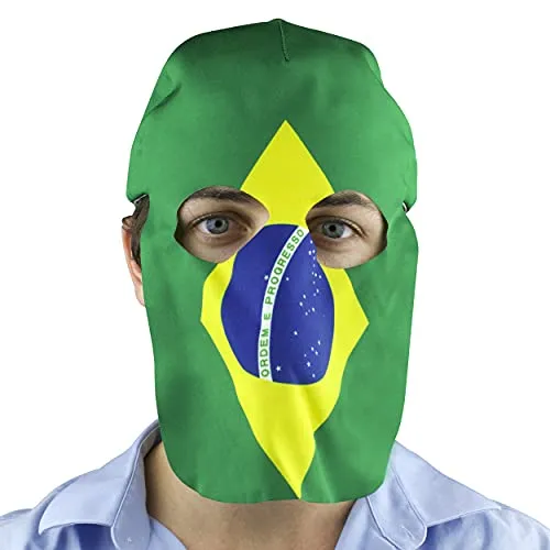 Brazil Fan Mask and Hat Combo for Parties or Sporting Events Maccabi Art