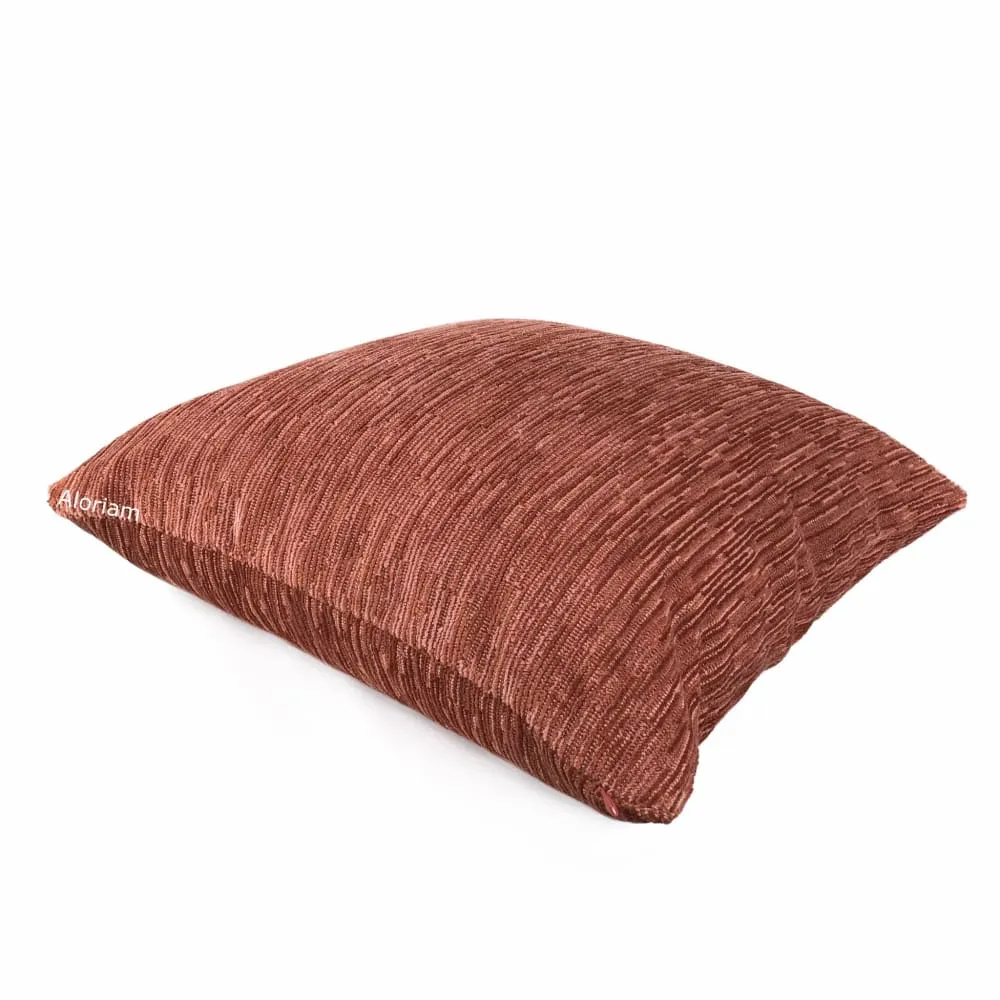 Brunschwig & Fils Leige Pink Brick Textured Velvet Pillow Cover