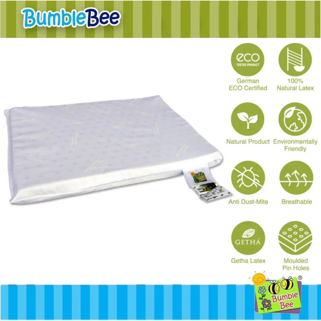 Bumble Bee Natural Latex Toddler Pillow (45 x 30 x 3.8cm)