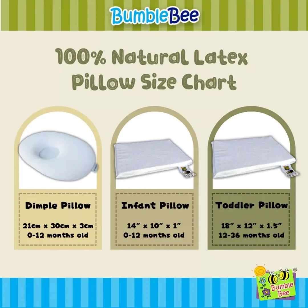 Bumble Bee Natural Latex Toddler Pillow (45 x 30 x 3.8cm)