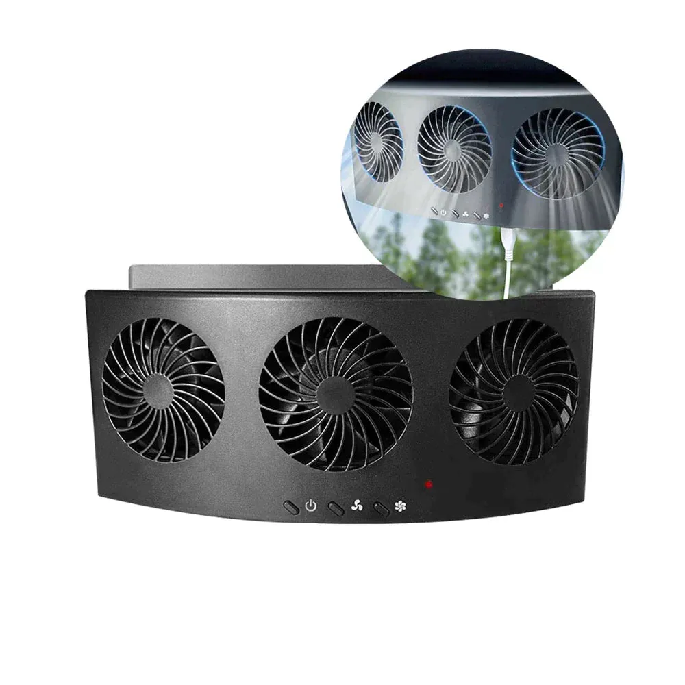 Car Fan USB Three-Head Fan