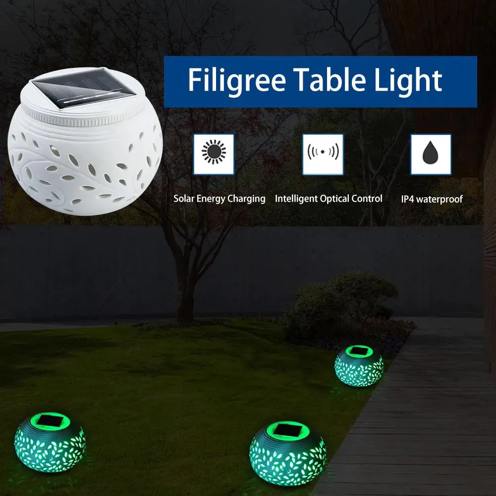 Ceramic Colour-Changing Solar Lamp