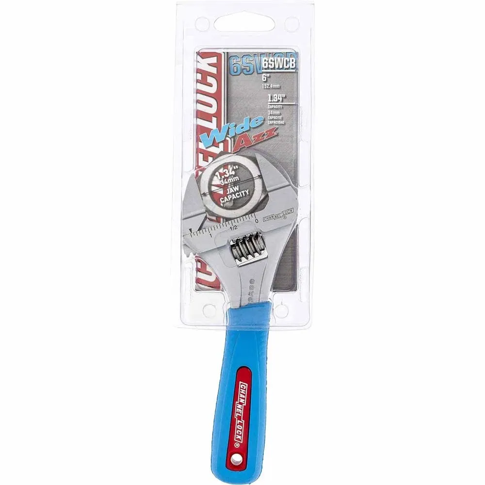 Channel Lock 6SWCB 6" Code Blue Wideazz Sliw Jaw Adjustable Wrench