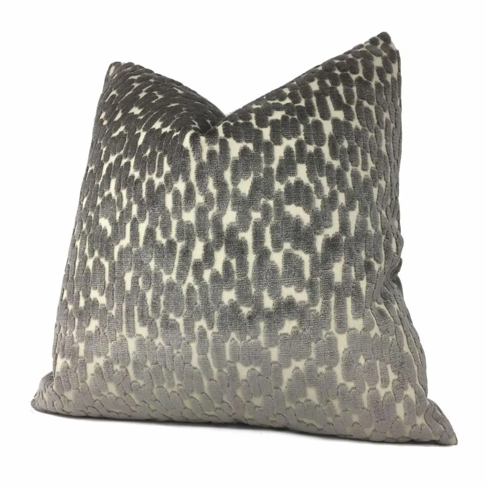 (CLEARANCE) Bellini Dark Gray Large Velvet Dots Texture Pillow Cover