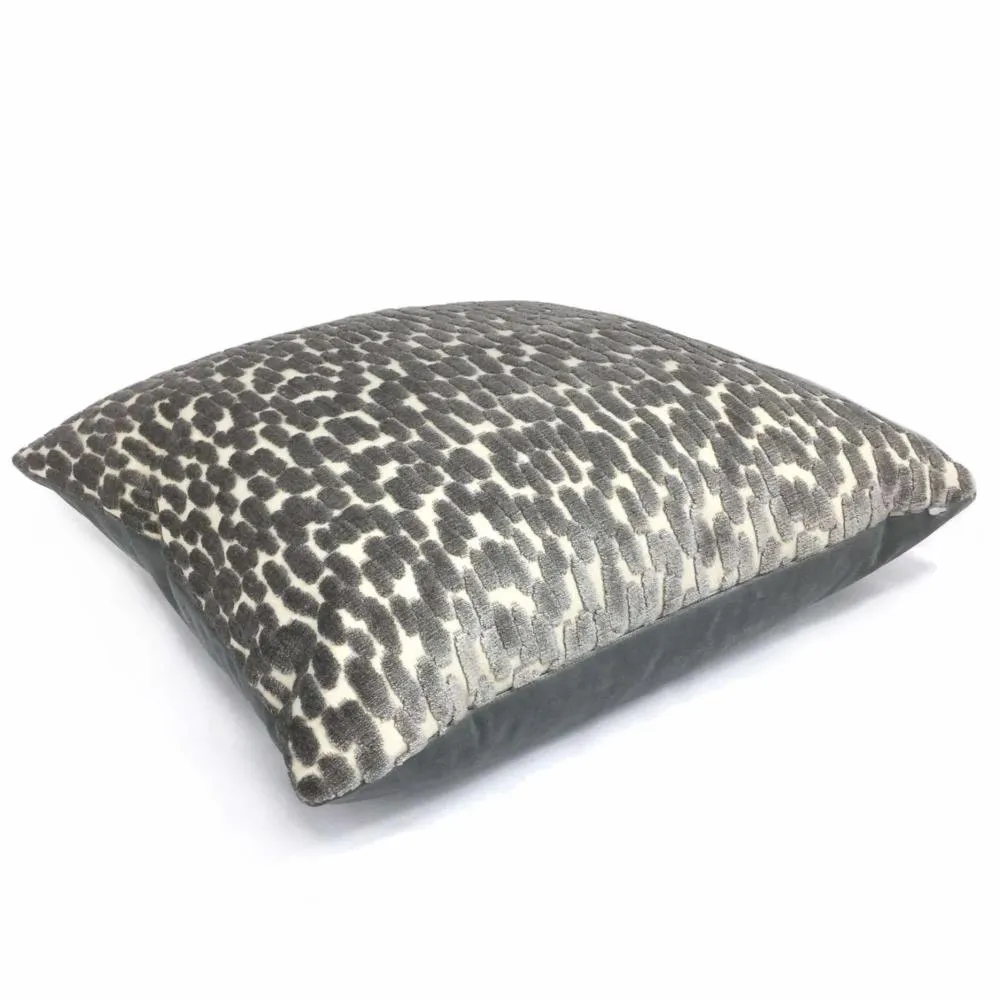 (CLEARANCE) Bellini Dark Gray Large Velvet Dots Texture Pillow Cover