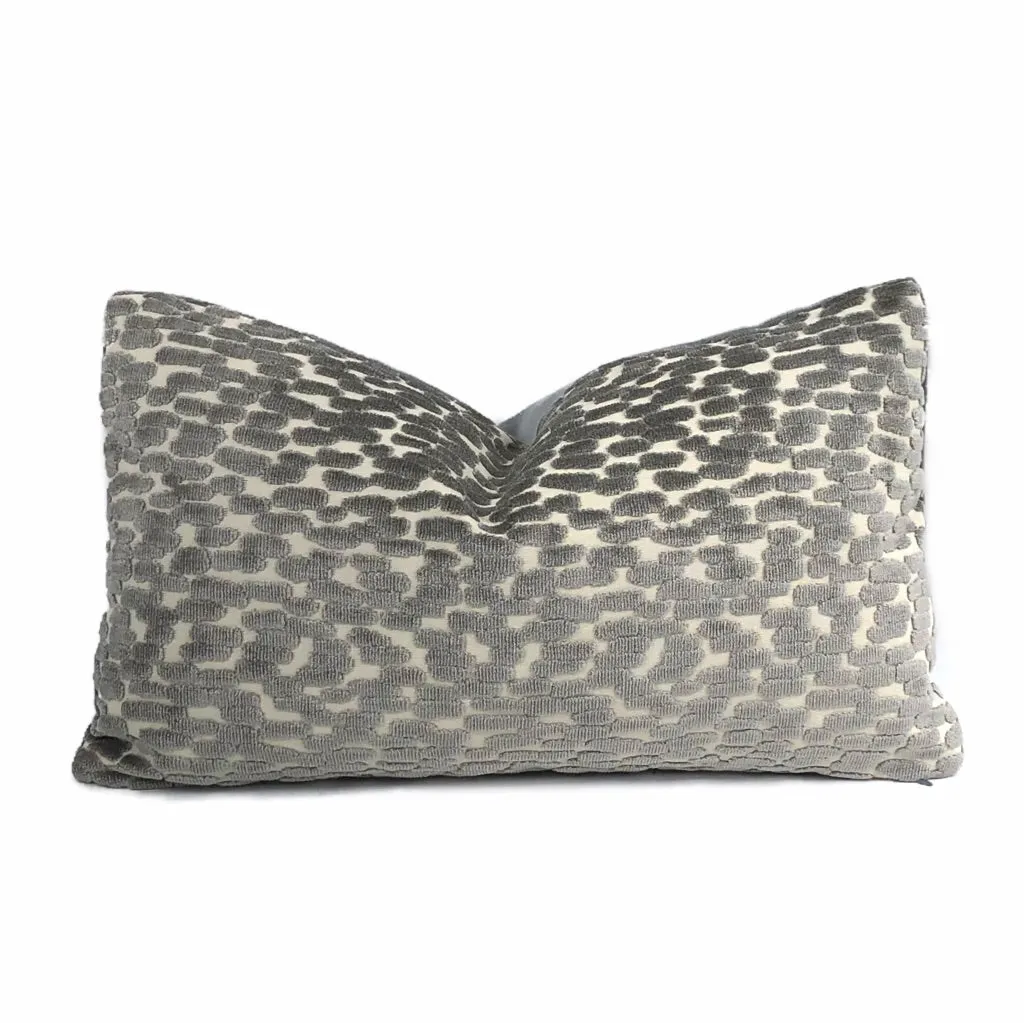 (CLEARANCE) Bellini Dark Gray Large Velvet Dots Texture Pillow Cover