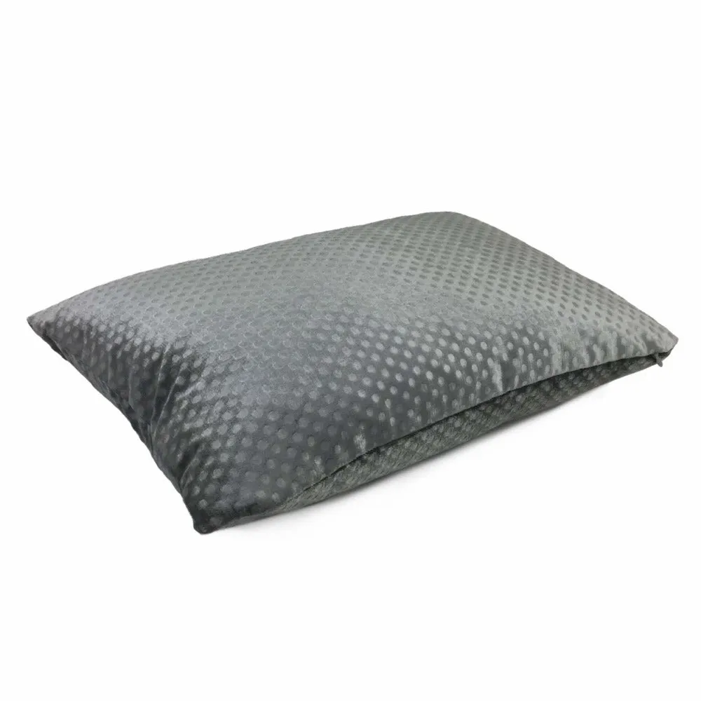 (CLEARANCE) Dark Gray Dimple Dots Velvet Pillow Cover