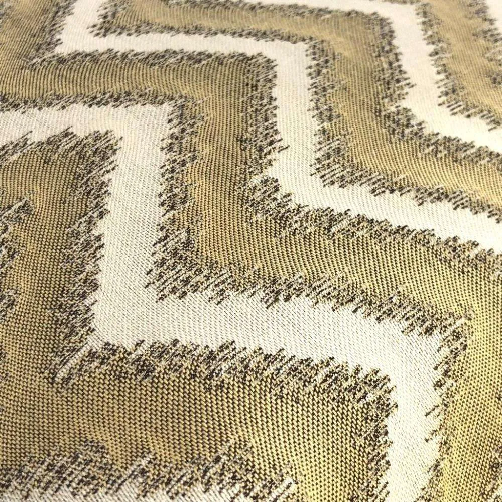 (CLEARANCE) Whitmore Gold & Beige Chevron Stripe Pillow Cover