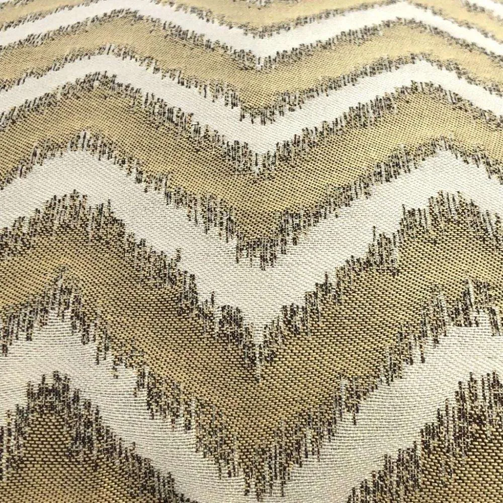 (CLEARANCE) Whitmore Gold & Beige Chevron Stripe Pillow Cover