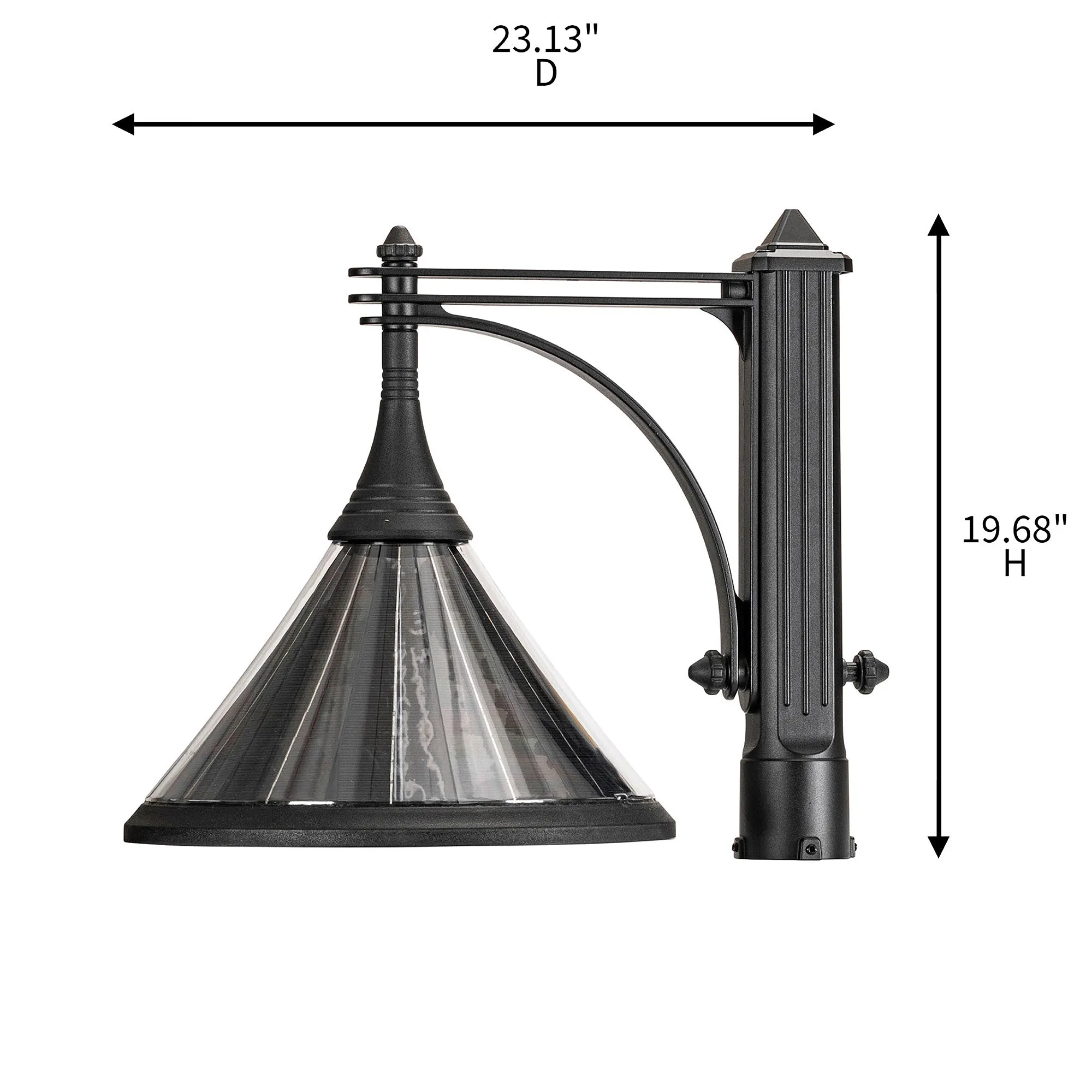 Commercial Grade Solar Pedestrian LED Post Light, 6000K, with Morph Technology, Single Lamp Head