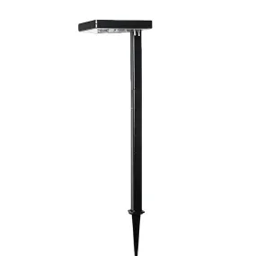 Contemporary Square Solar Path Light with 3 Ground Stake Mounting Options, Black