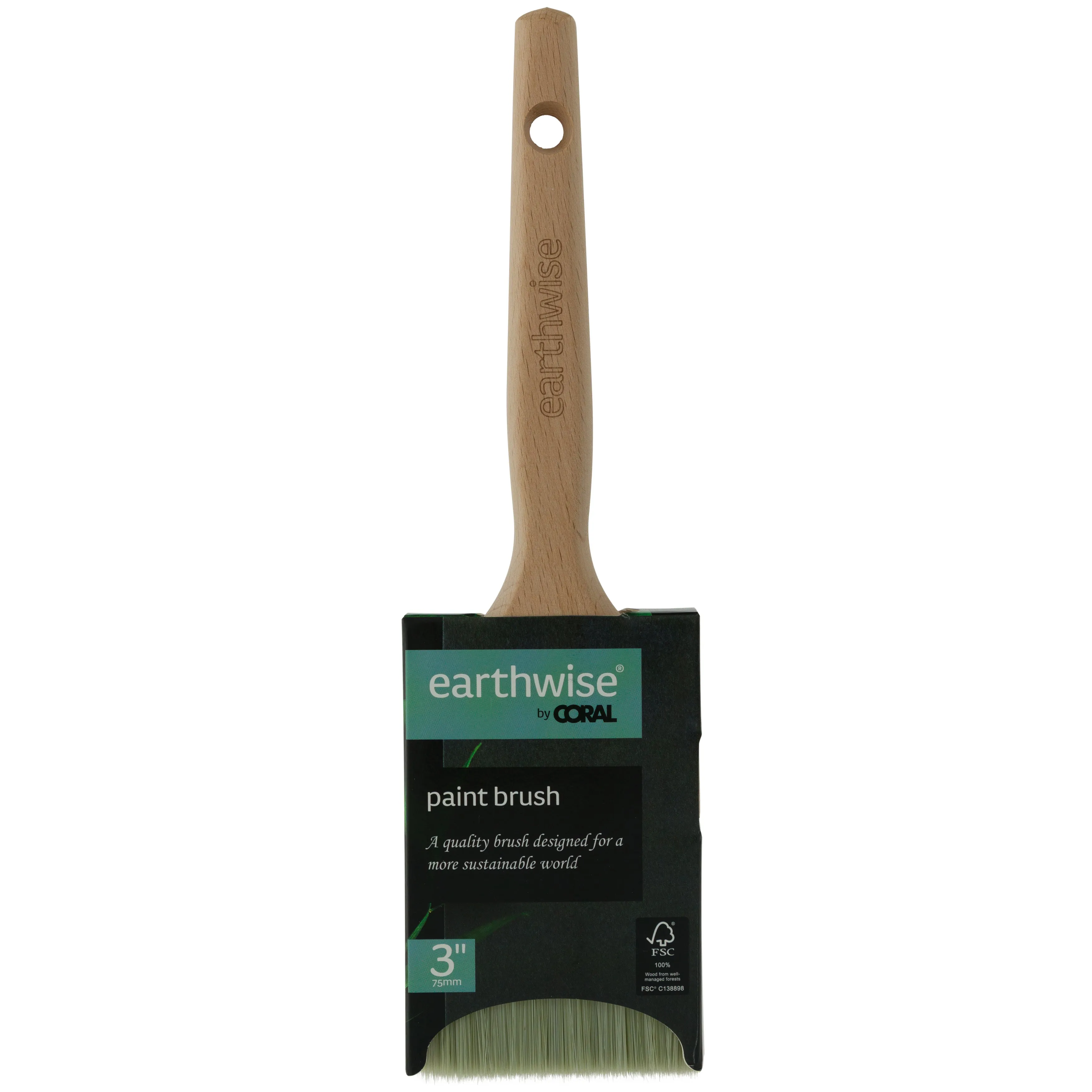 Coral Earthwise 3" Flat Paint Brush with Straight Cut