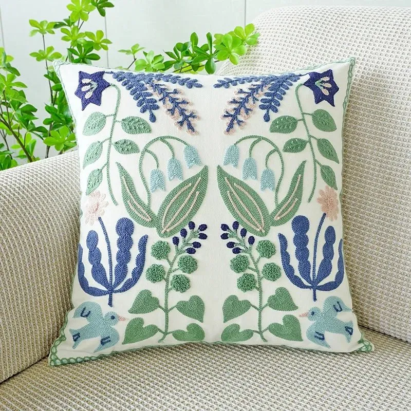 Cute Throw Pillow Cover For Sofa With Nordic Flower Design