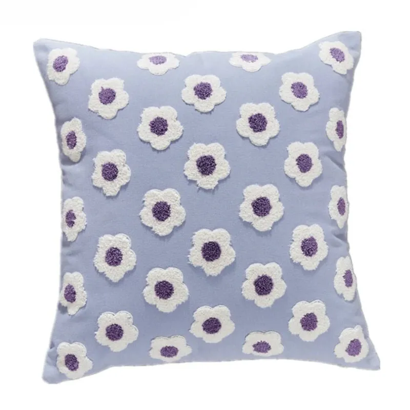 Cute Throw Pillow Cover For Sofa With Nordic Flower Design