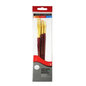 Daler Rowney Simply Set Brush Wallets Short Handle Bristle Bristle Brush St 3Pc #2 Sh