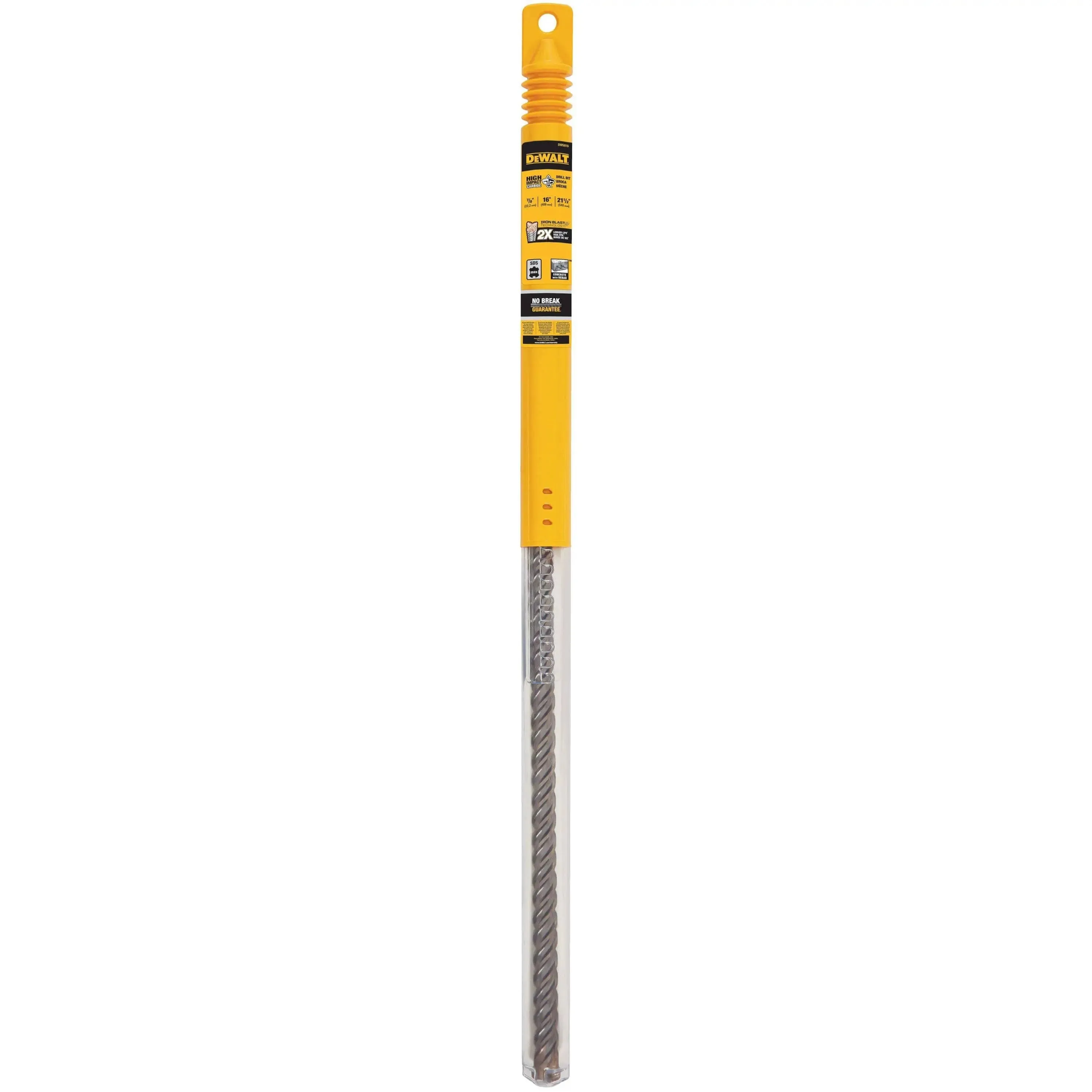 DeWalt ELITE SERIES 5/8" x 16" x 21-1/2" 4-Cutter SDS MAX Rotary Hammer Drill Bit