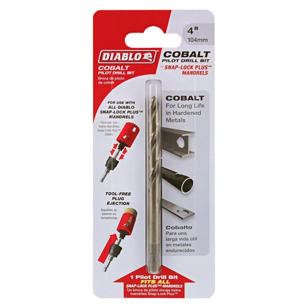 Diablo 4" Cobalt Pilot Drill Bit for Hardened Metals