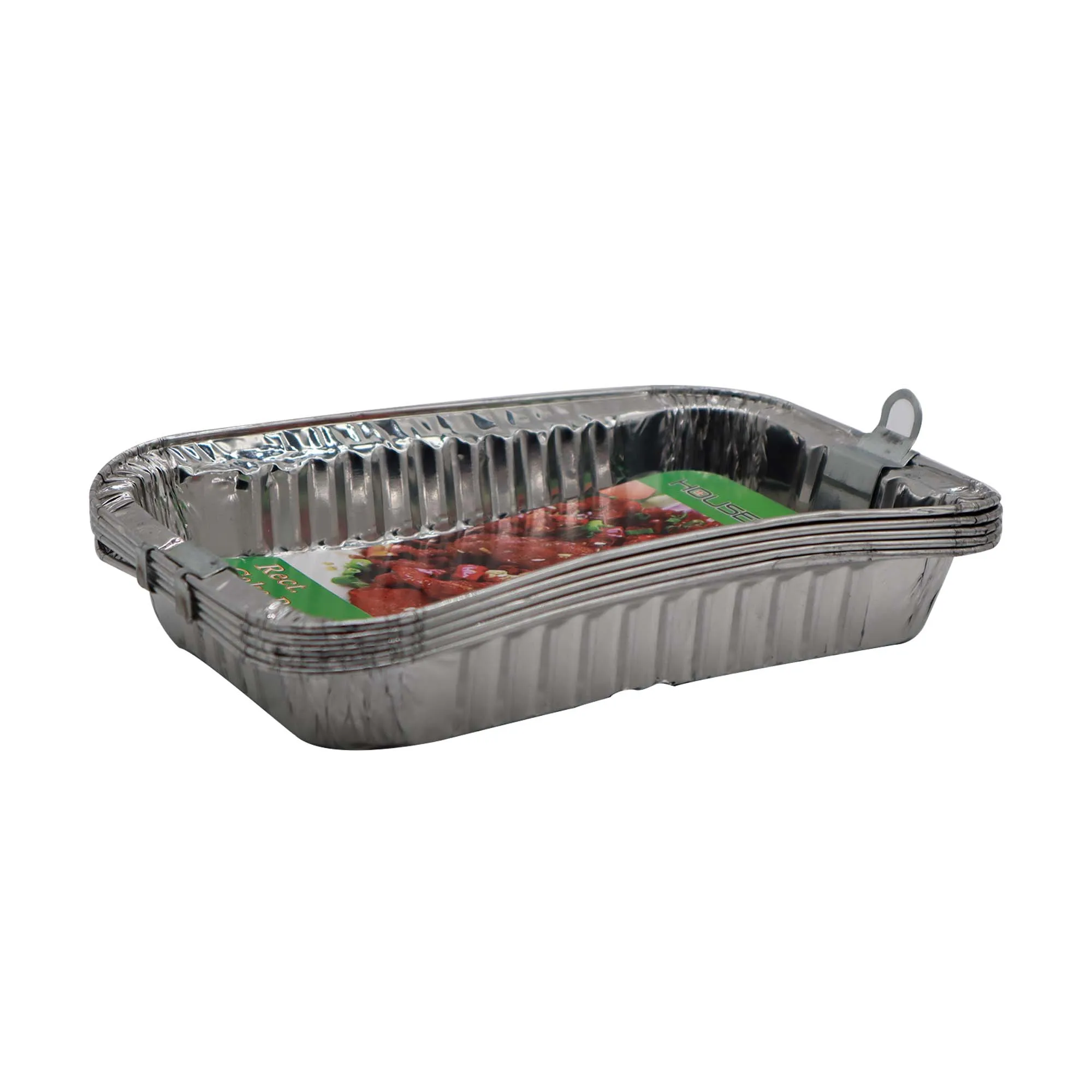 Disposable Aluminium Foil Cake Pan Container Rectangular 5pack WBAK006