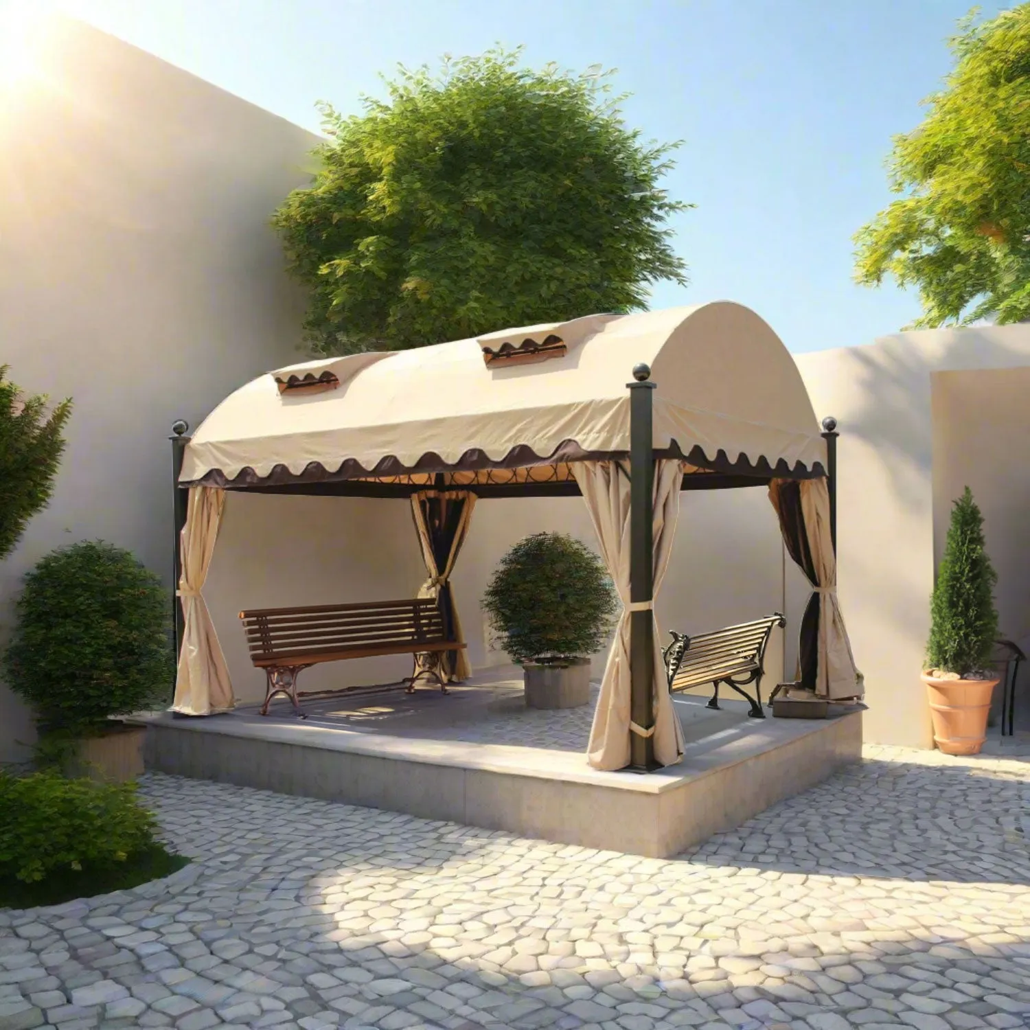 Dubai Gazebo With Side Wall