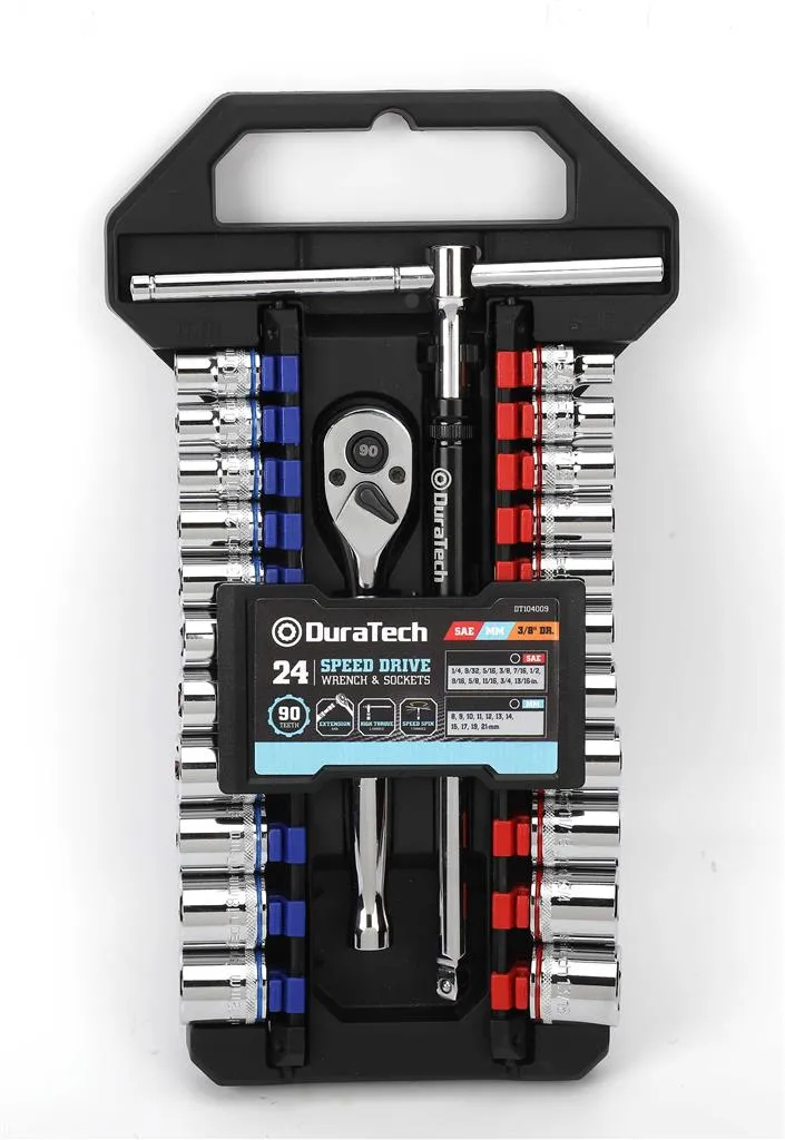 DURATECH 24PC SPEED DRIVER WRENCH & SOCKET SET