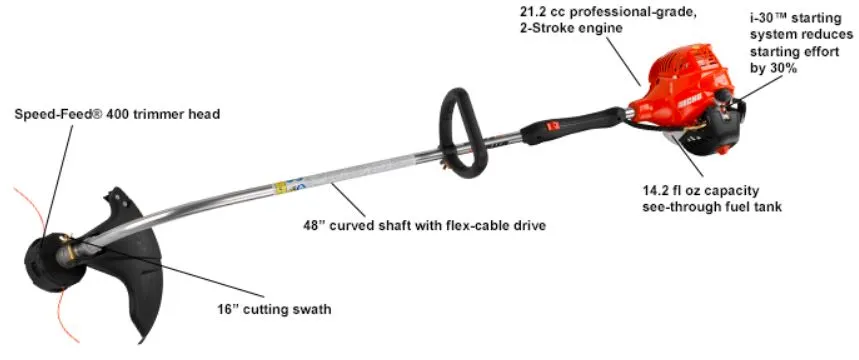 ECHO GT-225 SF Lightweight Curved Shaft Trimmer 21.2cc