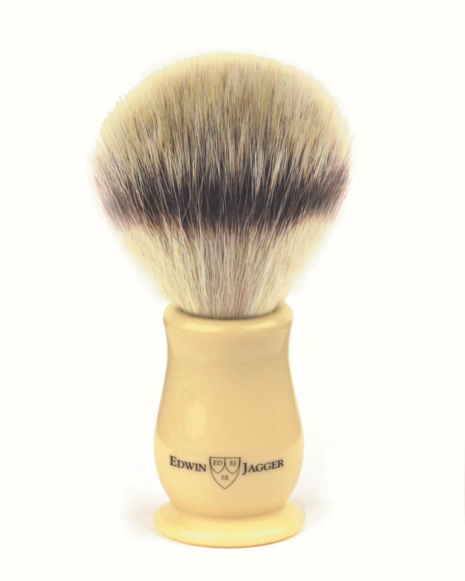 Edwin Jagger - IVCSBSYNST Chatsworth Imitation Ivory Synthetic Silver Tip Shaving Brush, Medium