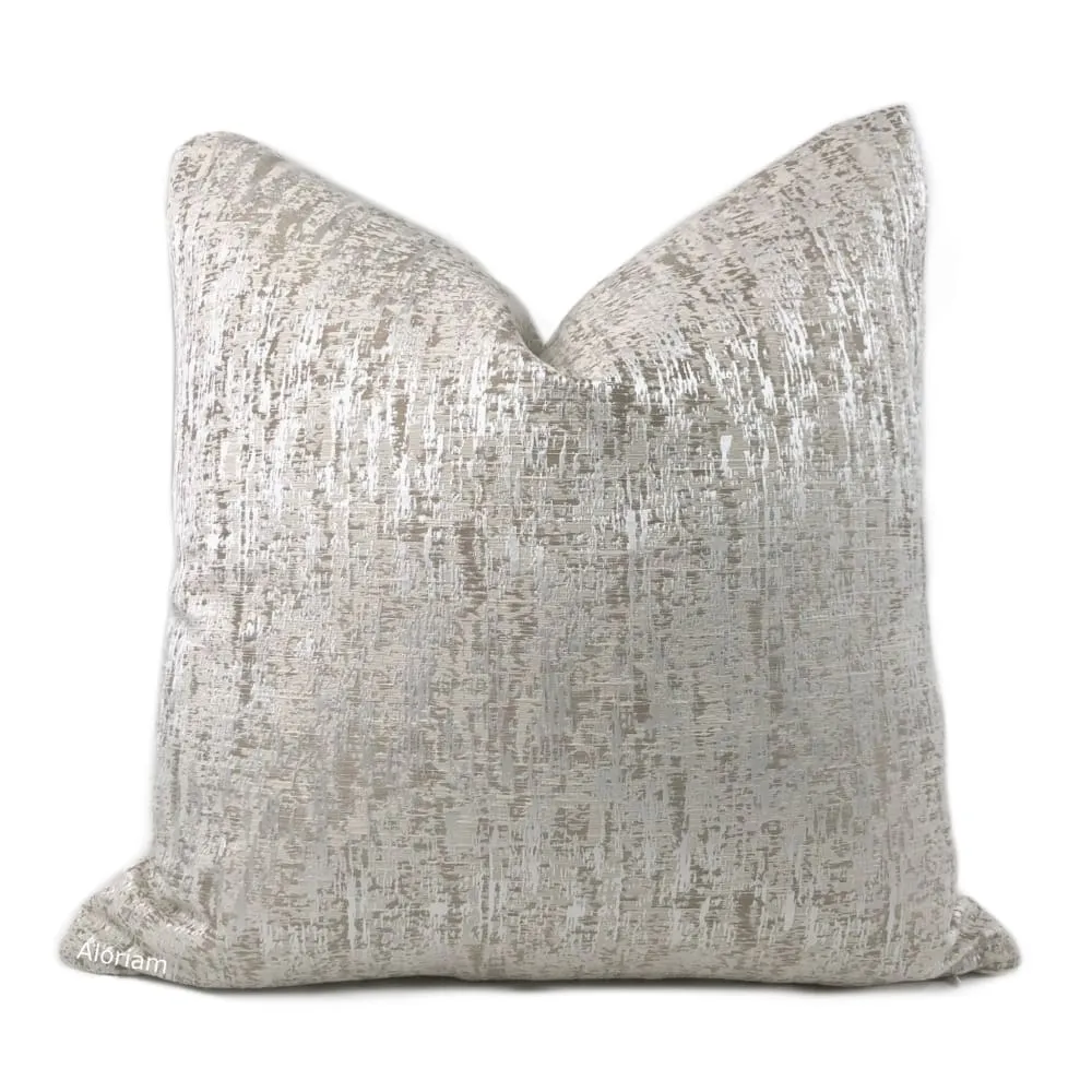 Emmanuel Pearl Ecru Modern Texture Pillow Cover