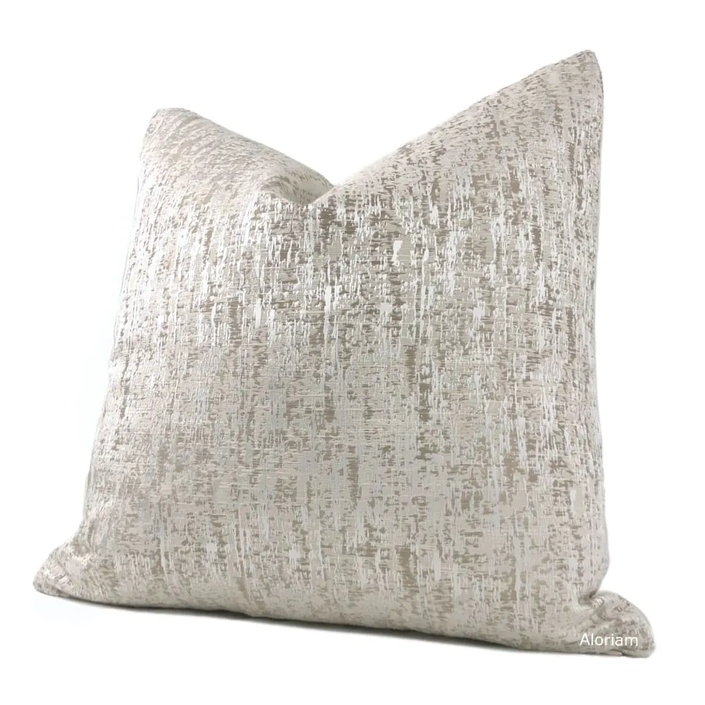 Emmanuel Pearl Ecru Modern Texture Pillow Cover