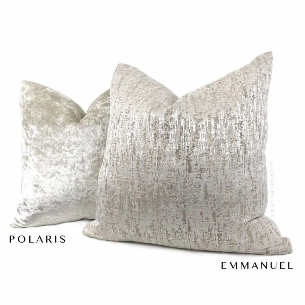 Emmanuel Pearl Ecru Modern Texture Pillow Cover