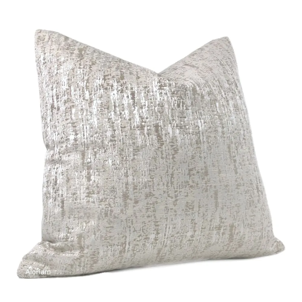 Emmanuel Pearl Ecru Modern Texture Pillow Cover