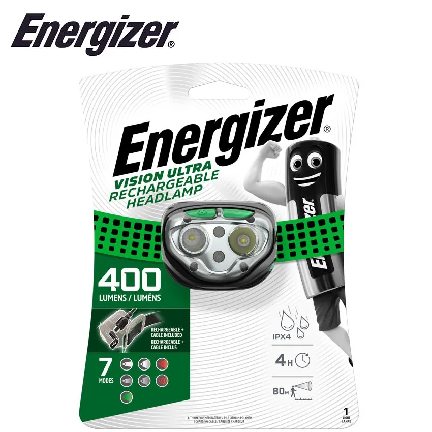 Energizer 400Lum Vision Recharge Headlight Green E301528200