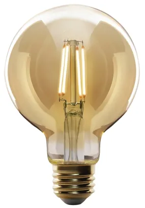 Feit Electric G25/VG/LED Filament LED Bulb, Decorative, Globe, G25 Lamp, 60 W Equivalent, E26 Lamp Base, Dimmable, Amber :EA: QUANTITY: 4