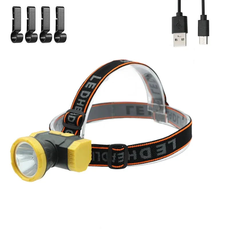 Front LED Head Powerful Spotlight Flashlight Headlamp Waterproof Rechargeable Headlight Small Battery Lamp Outdoor Camping Light