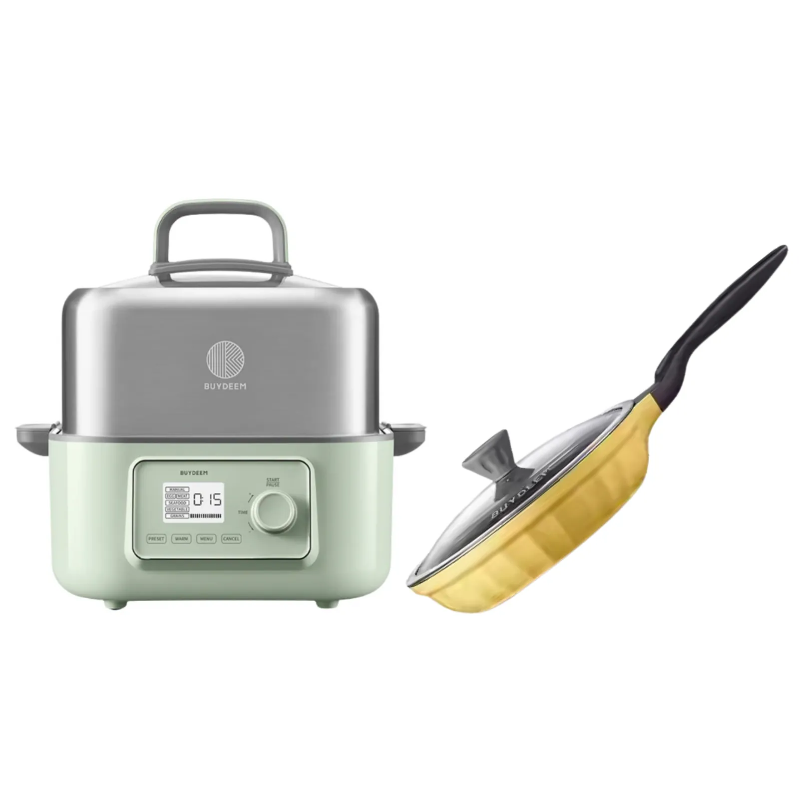 G67 Electric Food Steamer with Nonstick Frying Pan- Bundle Offer