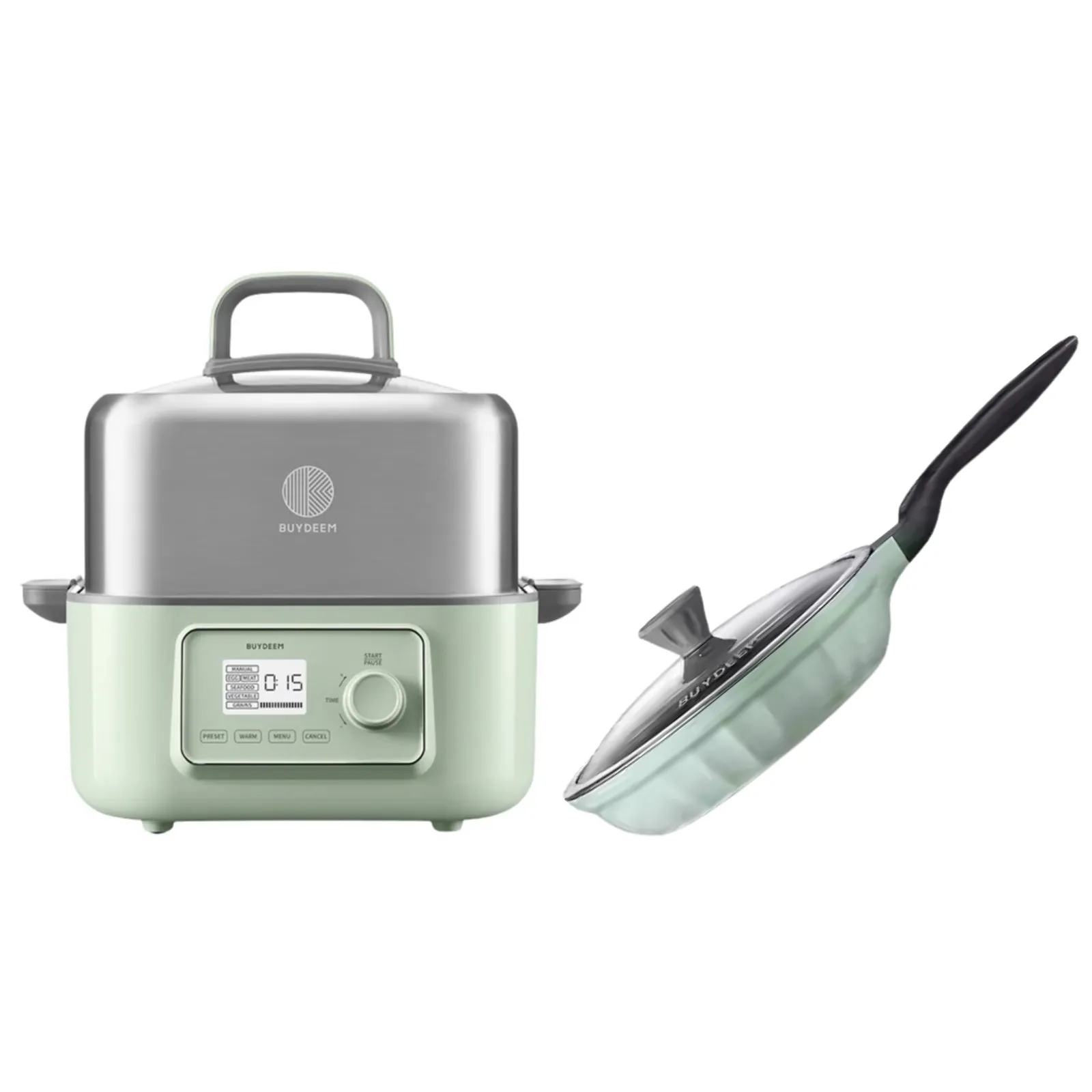 G67 Electric Food Steamer with Nonstick Frying Pan- Bundle Offer