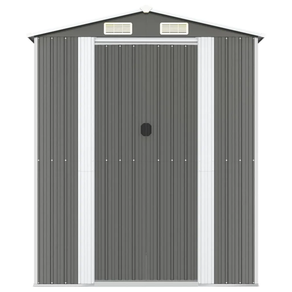 Garden Shed Light Grey 192x772x223 cm Galvanised Steel