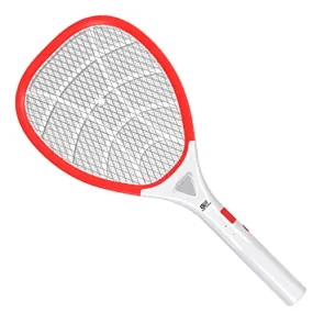 GIGAWATTS Mosquito Rechargeable Racket Insect Fly Swatter Bugs Trap Bat LED Light Long Battery Life for Indoor Home Outdoor (Orange White, 6 Months Warranty, Charge Before First USE)