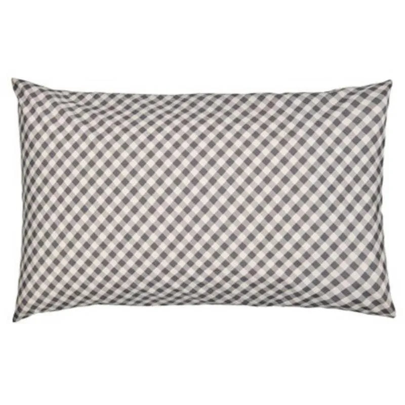 Gingham Pillowcase 50x75cm in charcoal