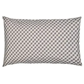 Gingham Pillowcase 50x75cm in charcoal