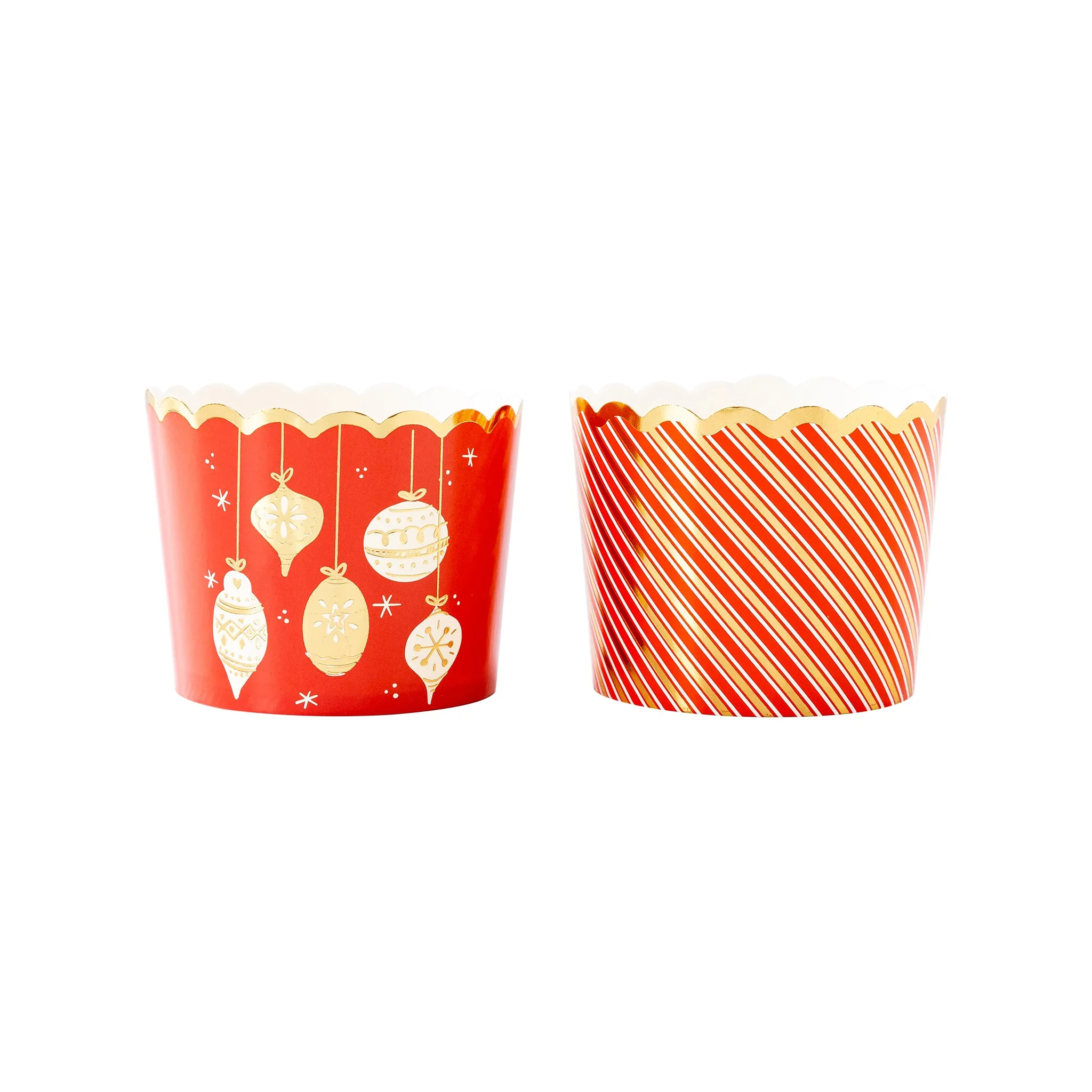 Gold Foil Red Ornaments Baking Cups (50 pcs)