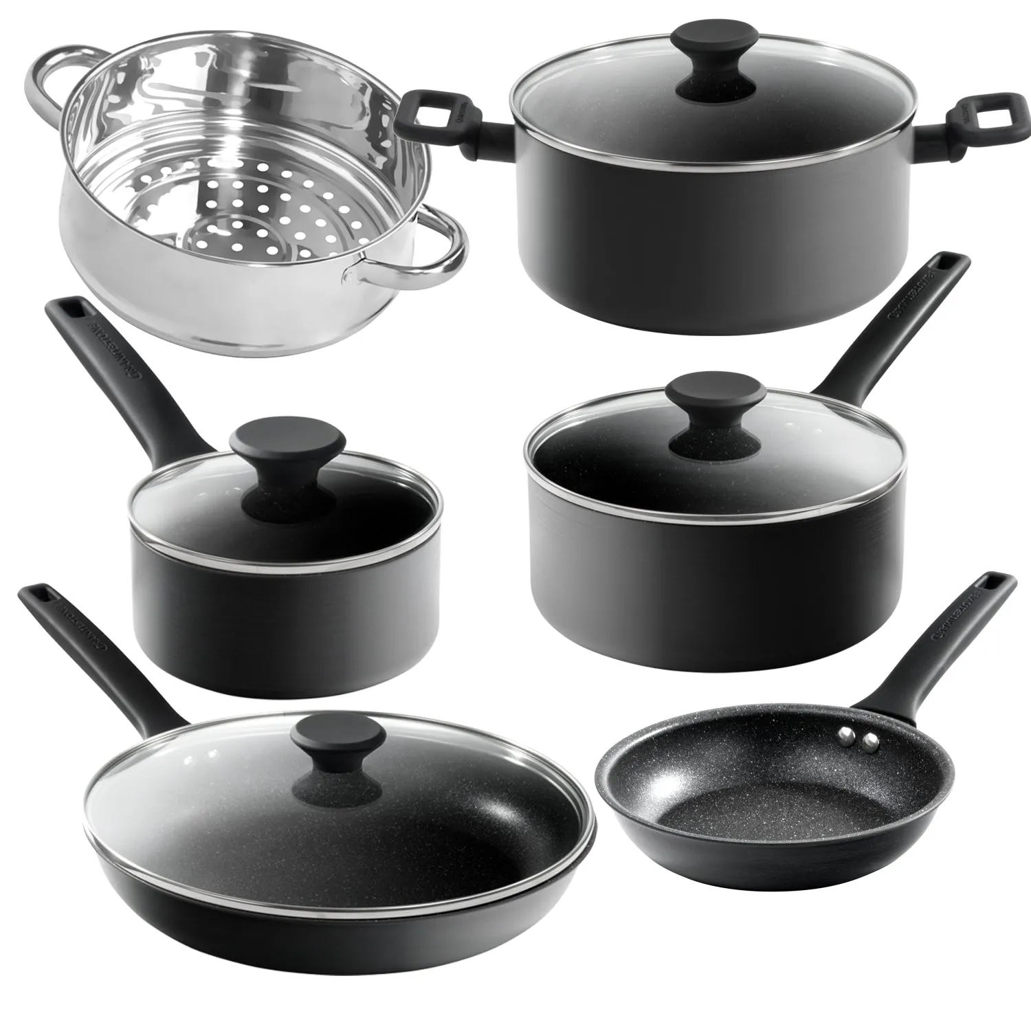 Granitestone 10-Piece Pro Premiere Hard Anodized Stovetop Set with Easy Grip Handles