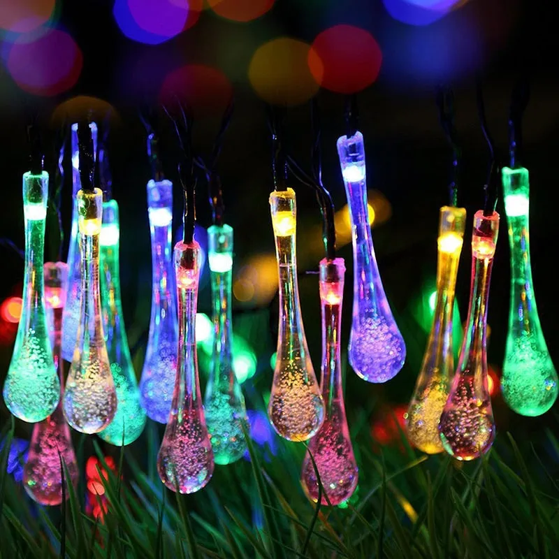 GRN LED Christmas string Lights Waterproof Crystal Bubble Water Drop