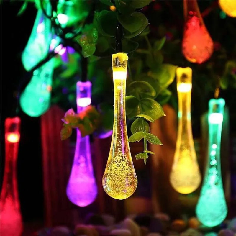 GRN LED Christmas string Lights Waterproof Crystal Bubble Water Drop