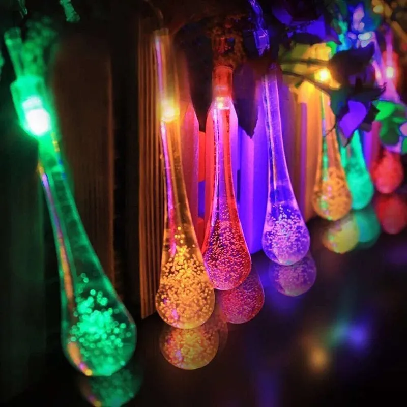 GRN LED Christmas string Lights Waterproof Crystal Bubble Water Drop